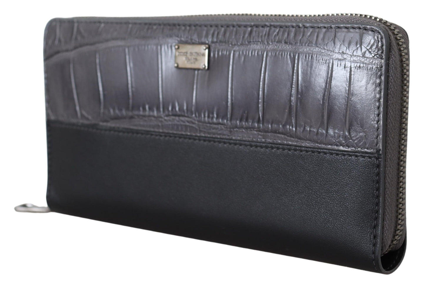 Dolce & Gabbana Elegant Textured Leather Zip-Around Wallet