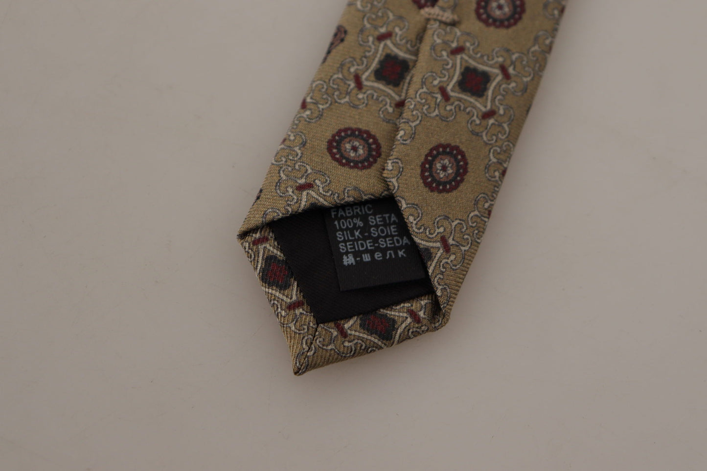 Dolce & Gabbana Elegant Silk Beige Necktie