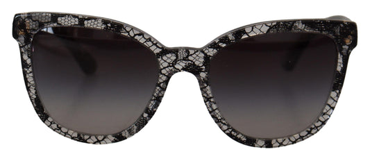 Dolce & Gabbana Elegant White Lace Applique Sunglasses