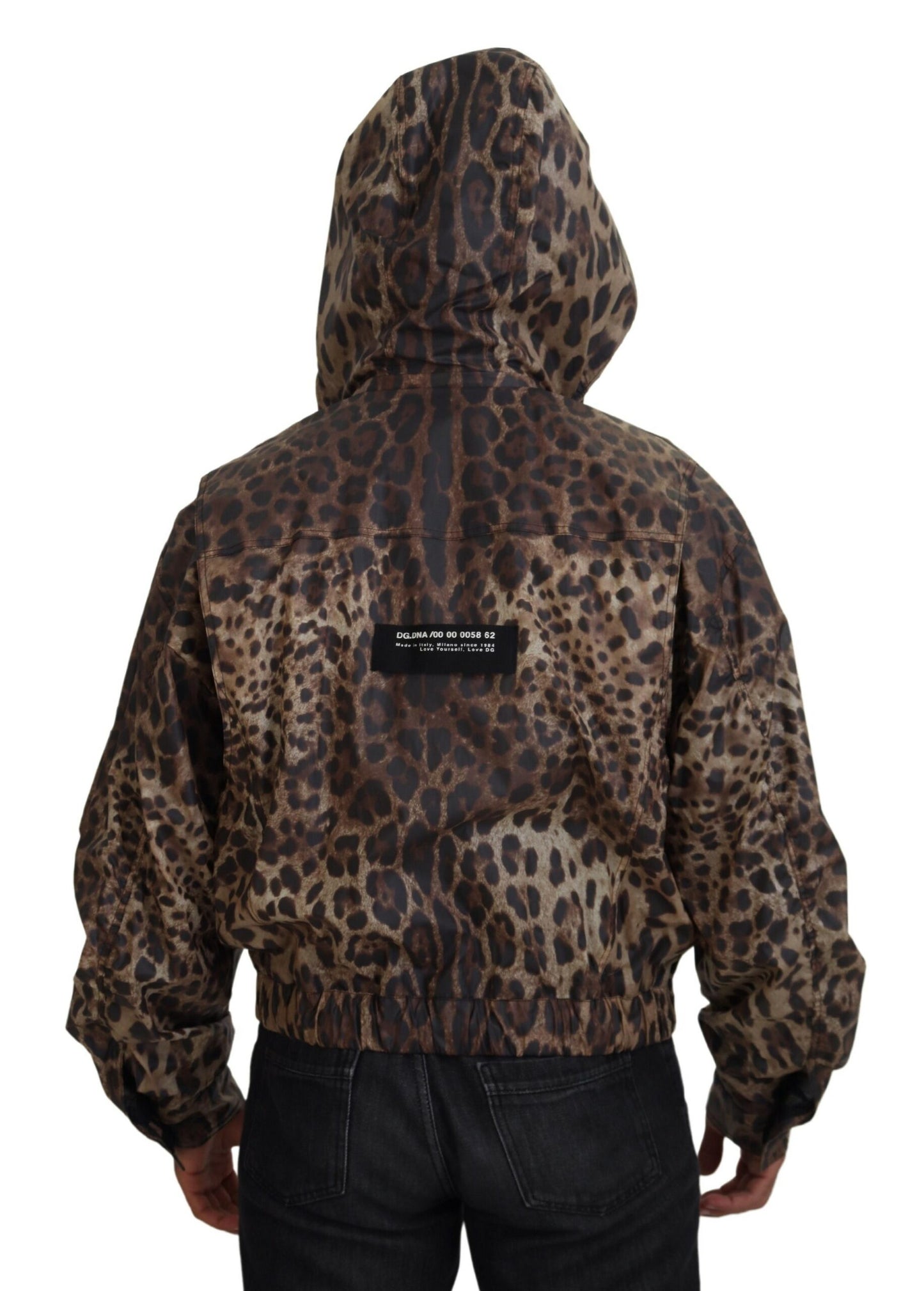 Dolce & Gabbana Elegant Leopard Print Hooded Jacket