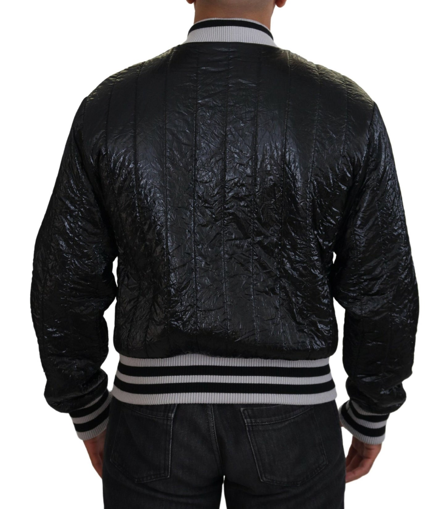 Dolce & Gabbana Sleek Black Bomber Jacket