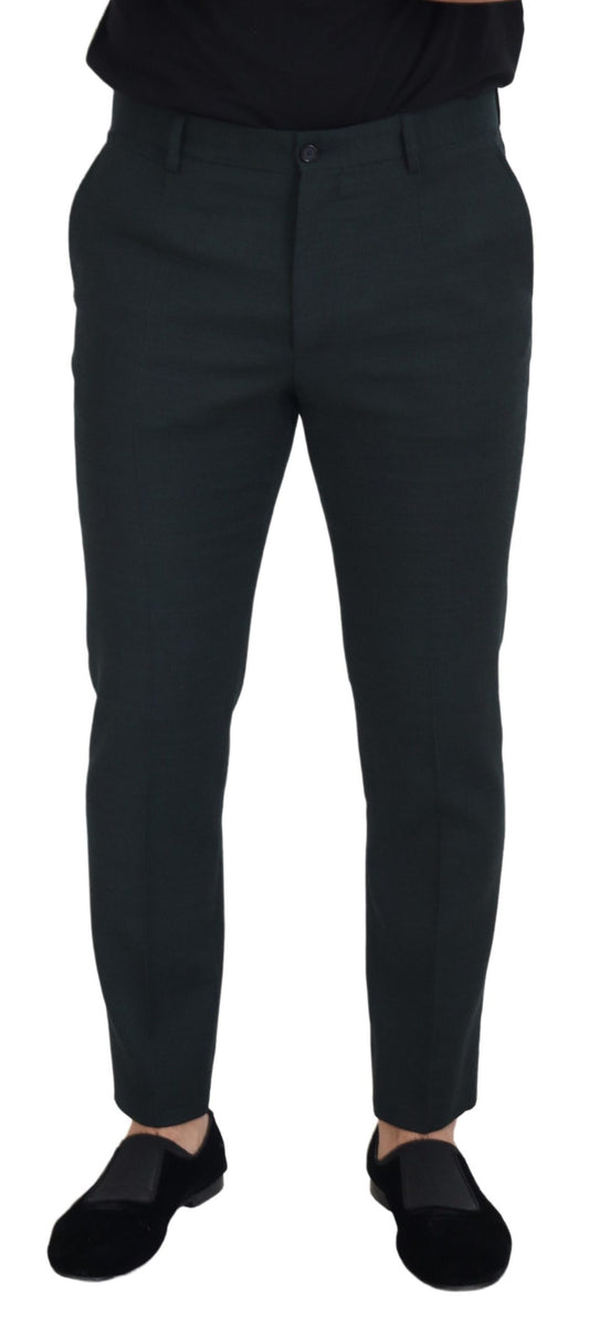 Dolce & Gabbana Blue Wool Slim Fit Formal Pants