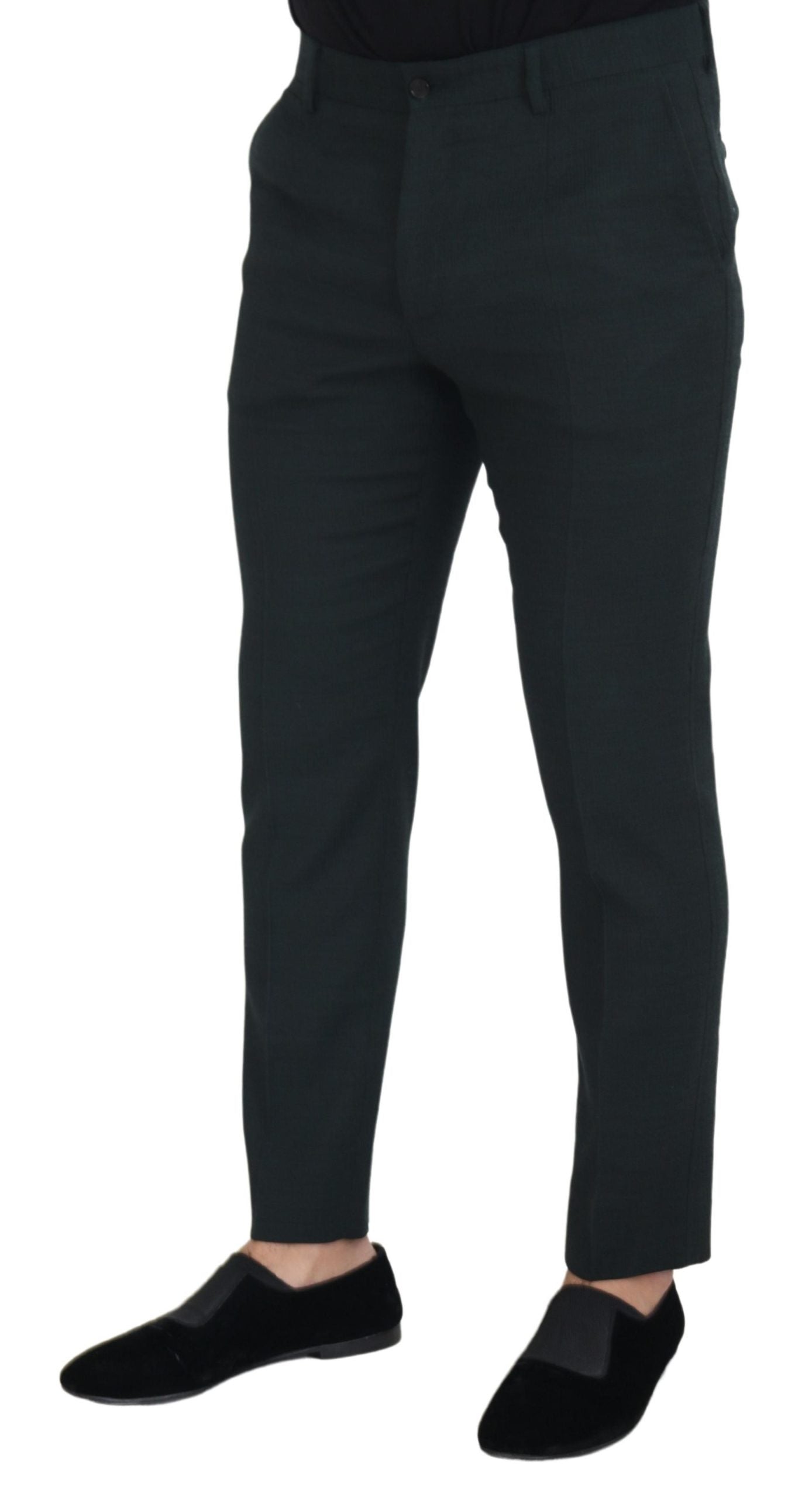 Dolce & Gabbana Blue Wool Slim Fit Formal Pants