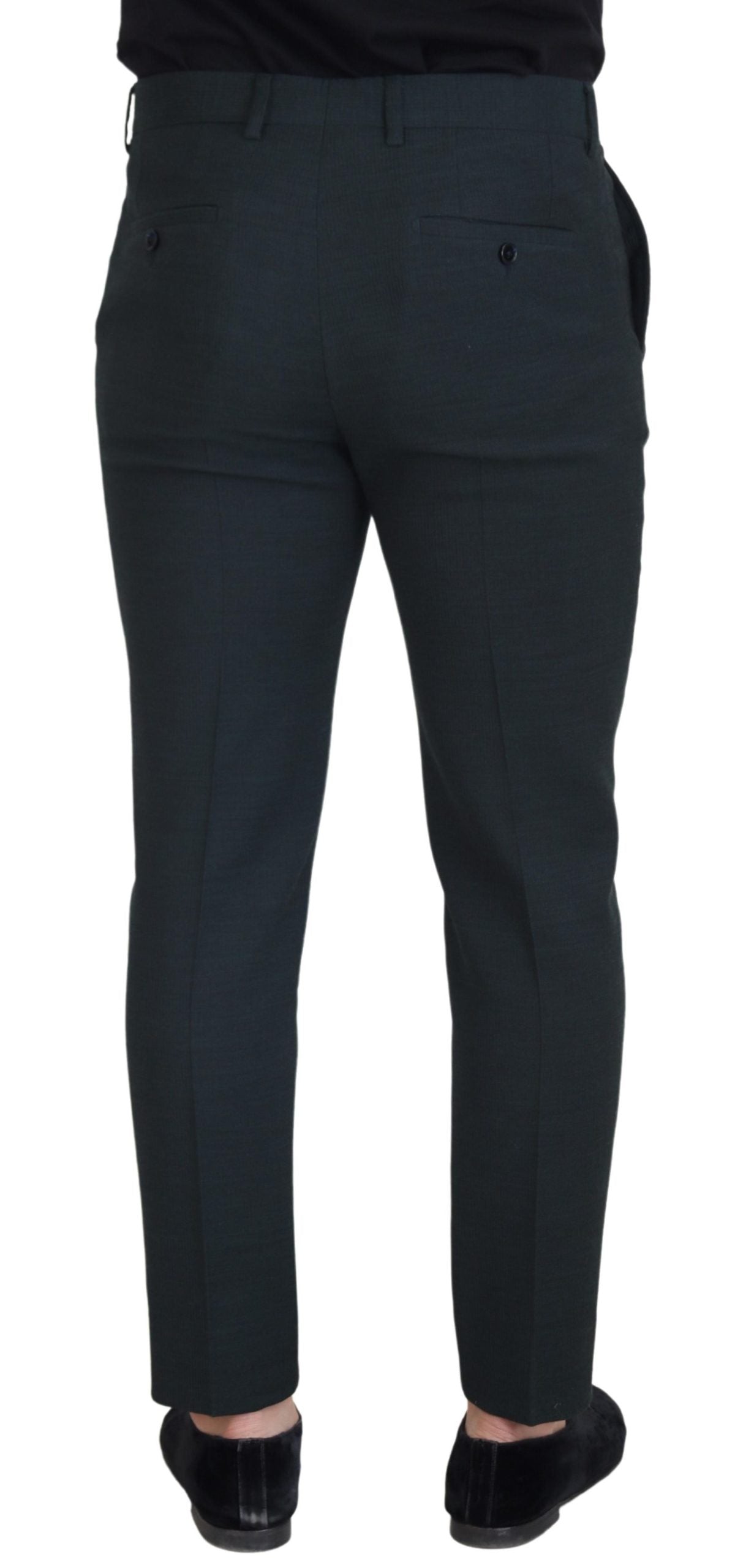 Dolce & Gabbana Blue Wool Slim Fit Formal Pants