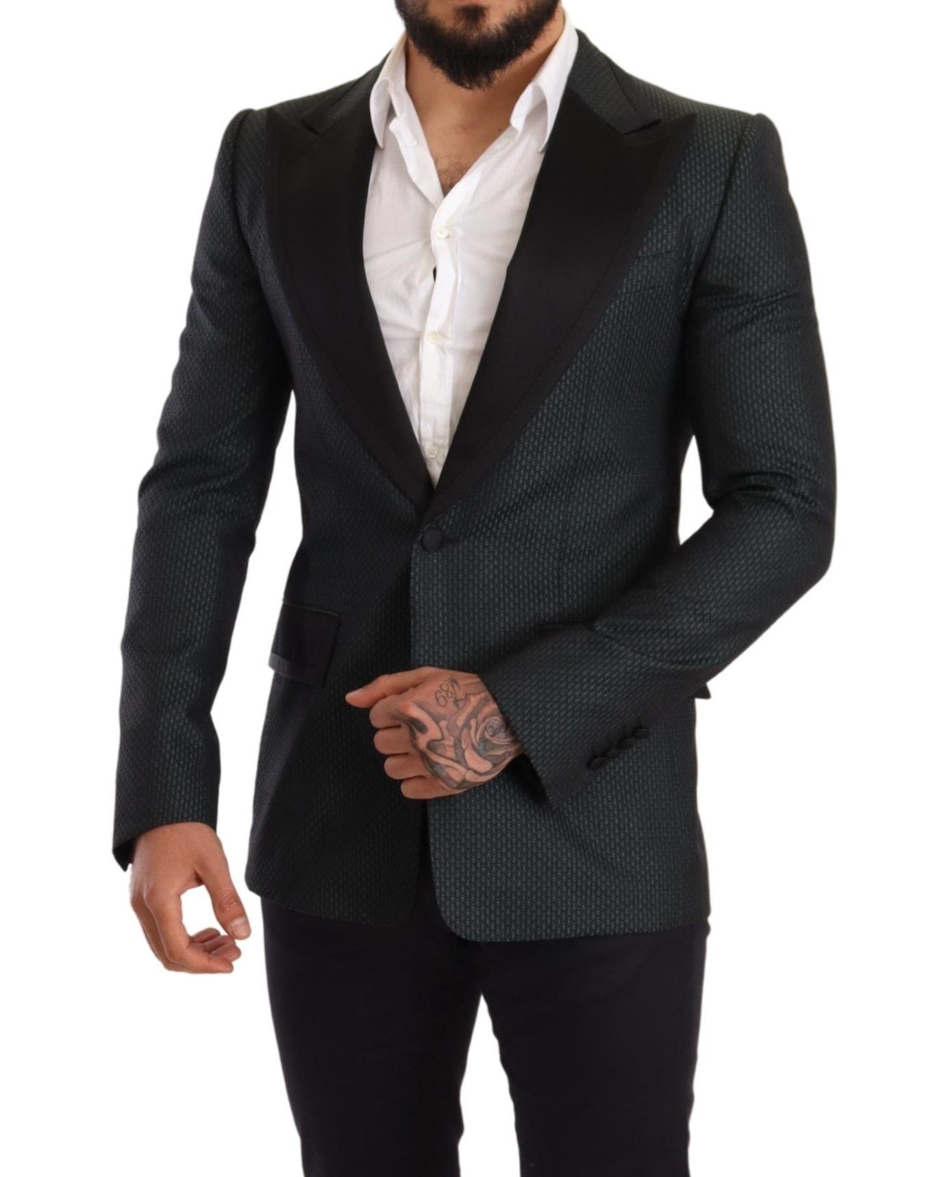 Dolce & Gabbana Elegant Patterned Slim Fit Blazer Jacket