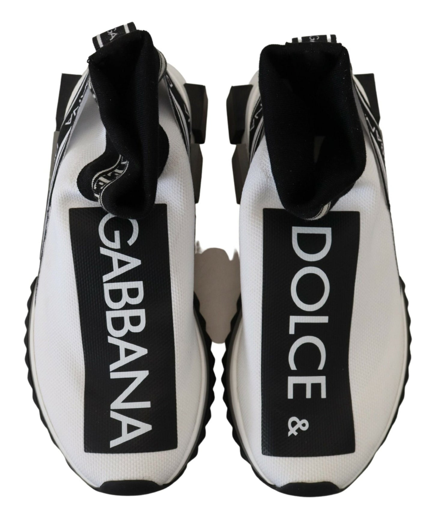 Dolce & Gabbana Chic Black and White Sorrento Slip-On Sneakers