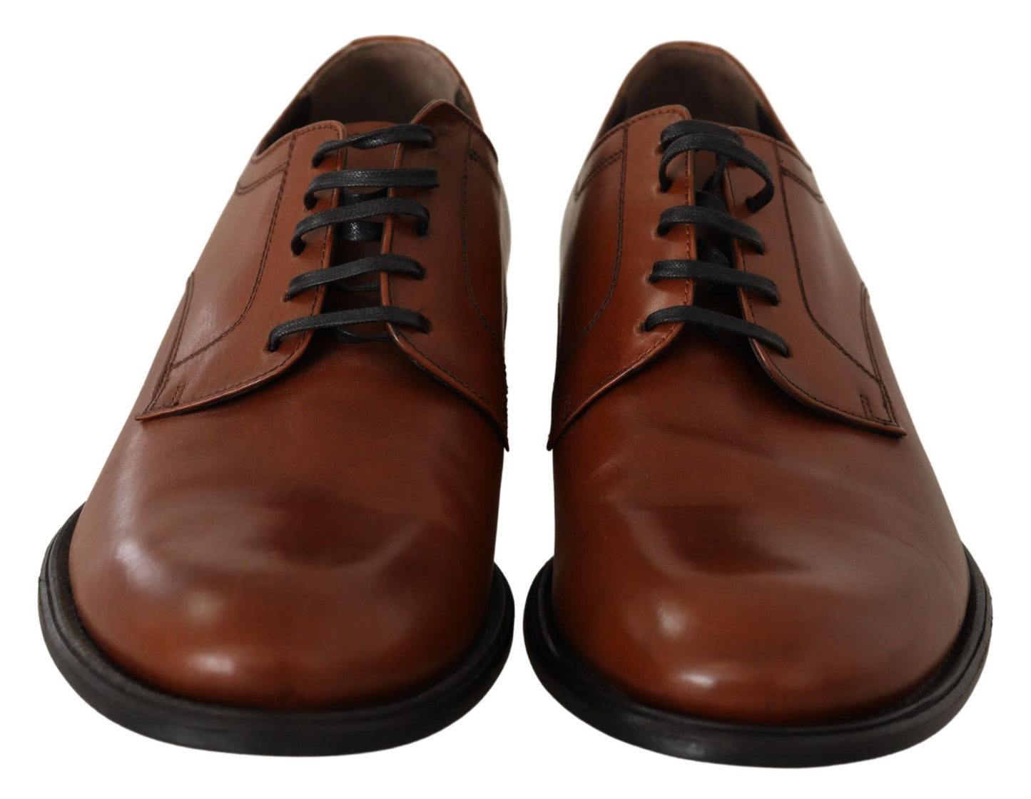 Dolce & Gabbana Brown Leather Lace Up Mens Formal Derby Shoes