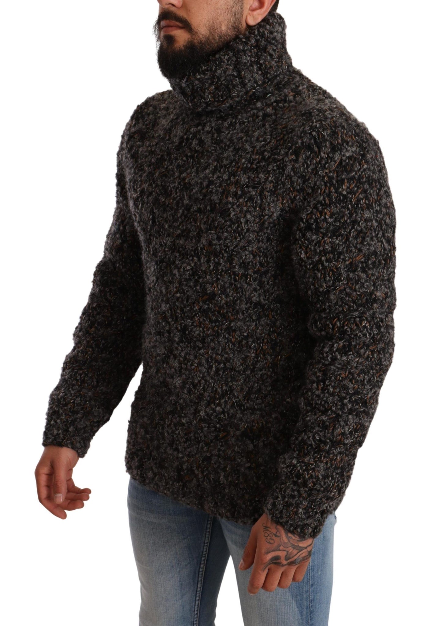 Dolce & Gabbana Gray Wool Blend Turtleneck Pullover Sweater