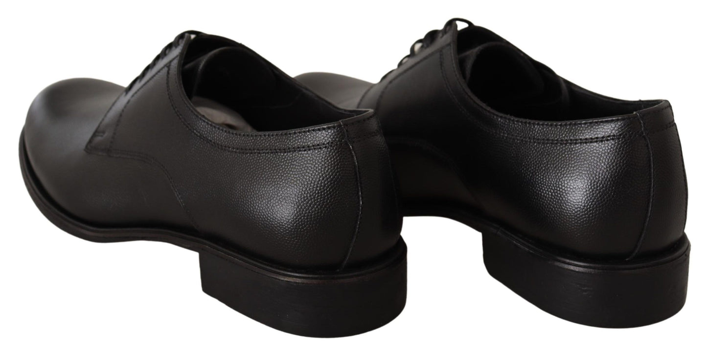 Dolce & Gabbana Elegant Black Leather Derby Shoes