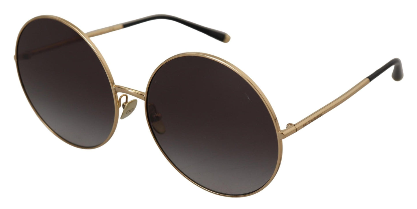 Dolce & Gabbana Elegant Black Gold Gradient Sunglasses