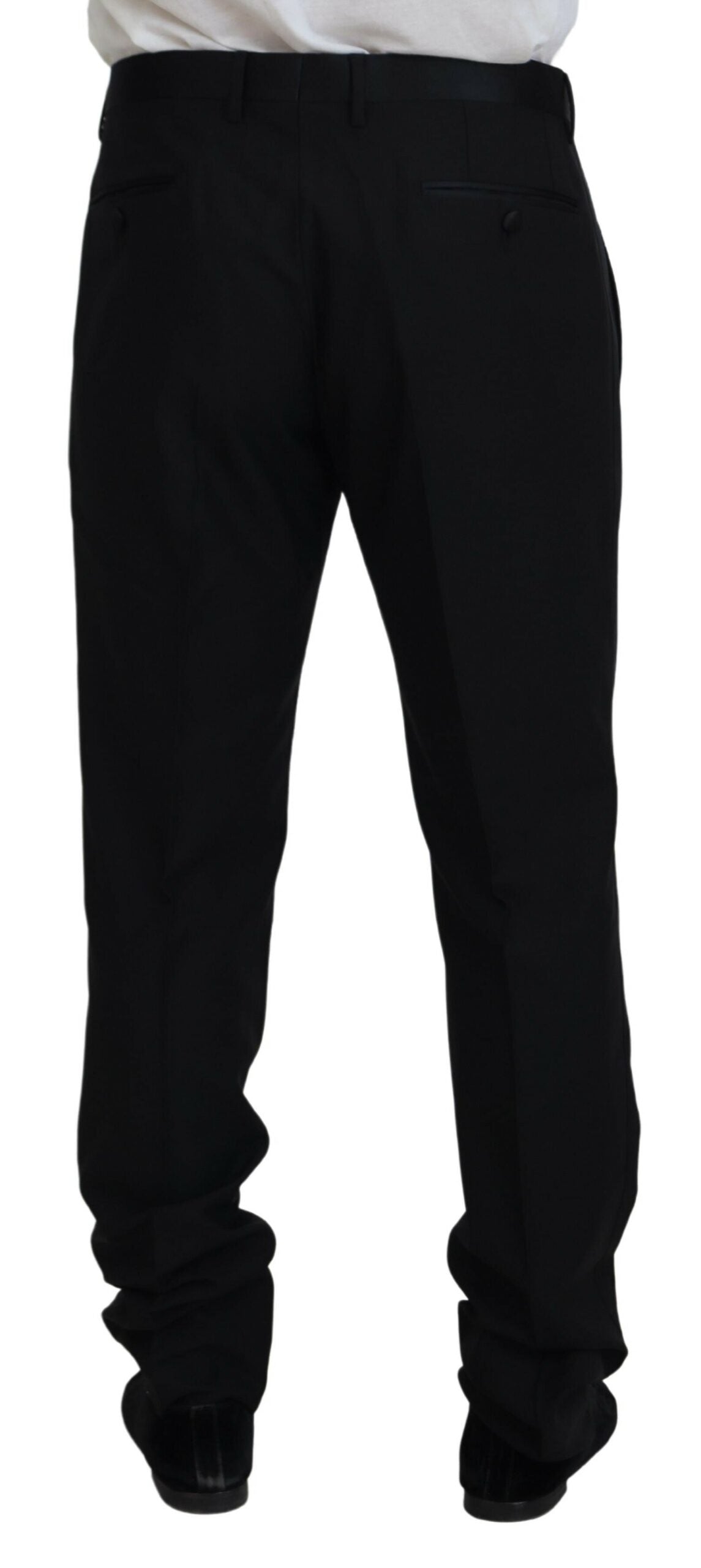 Dolce & Gabbana Black Dress Wool Silk Trouser Pants