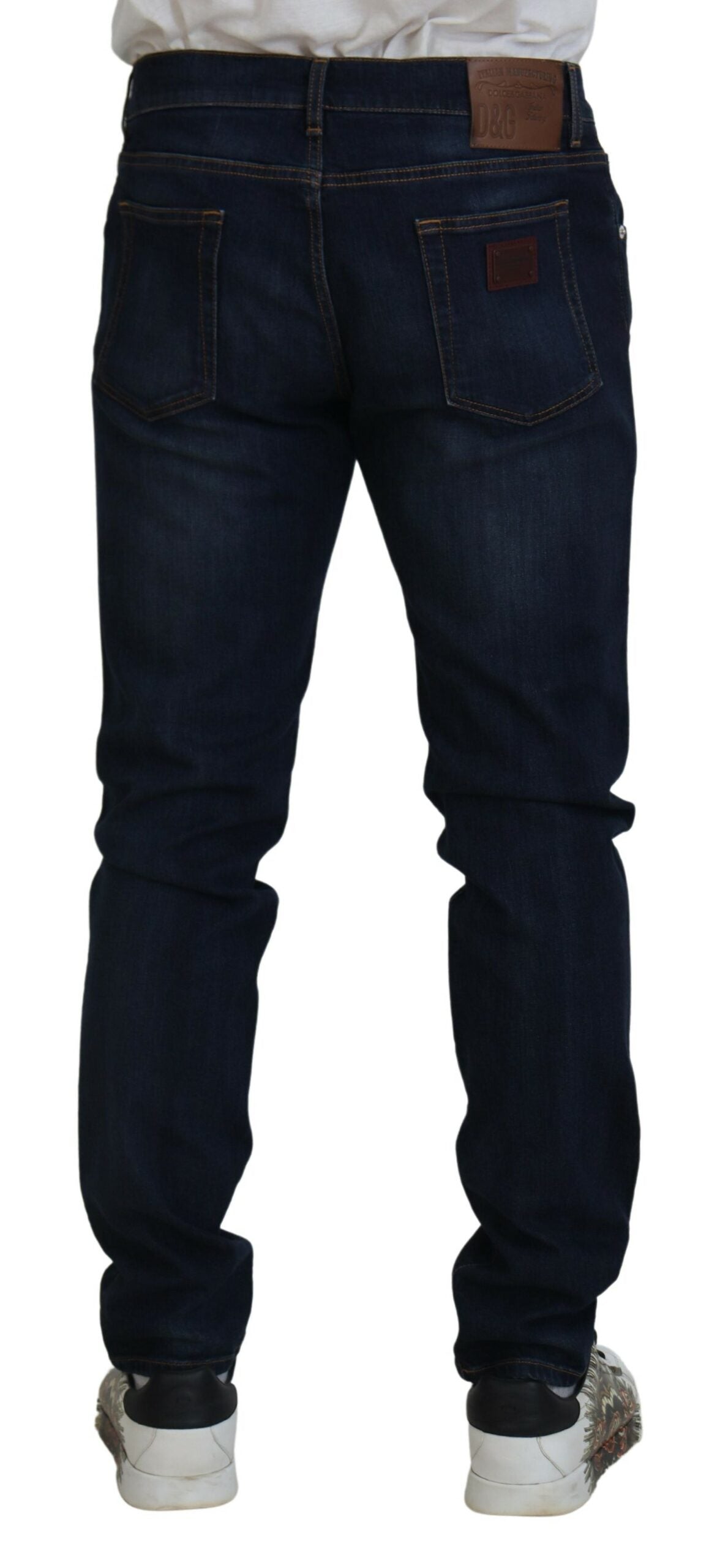 Dolce & Gabbana Dark Blue Cotton Stretch Skinny Denim Jeans