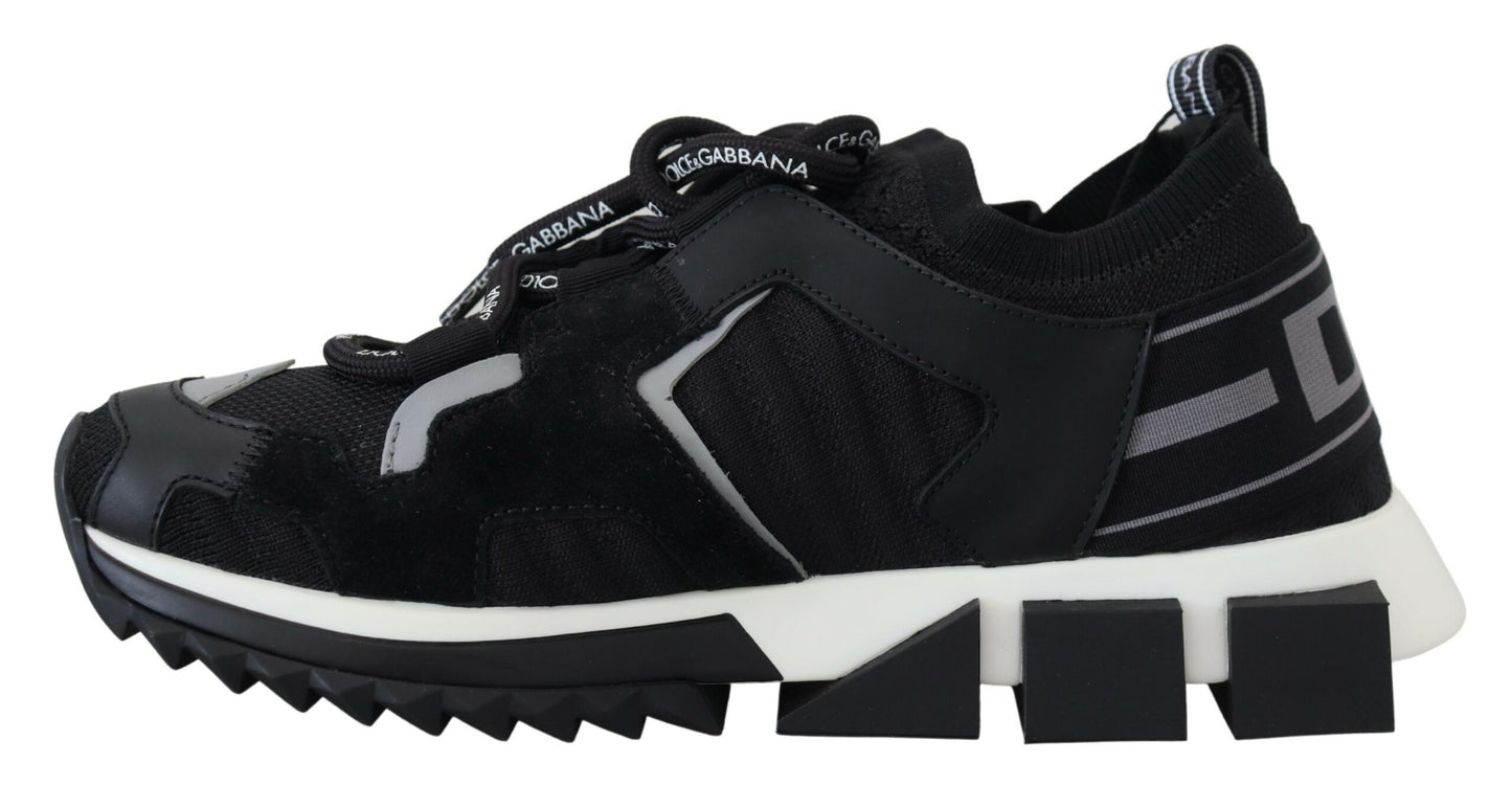 Dolce & Gabbana Black Mesh Sorrento Trekking Sneakers Shoes