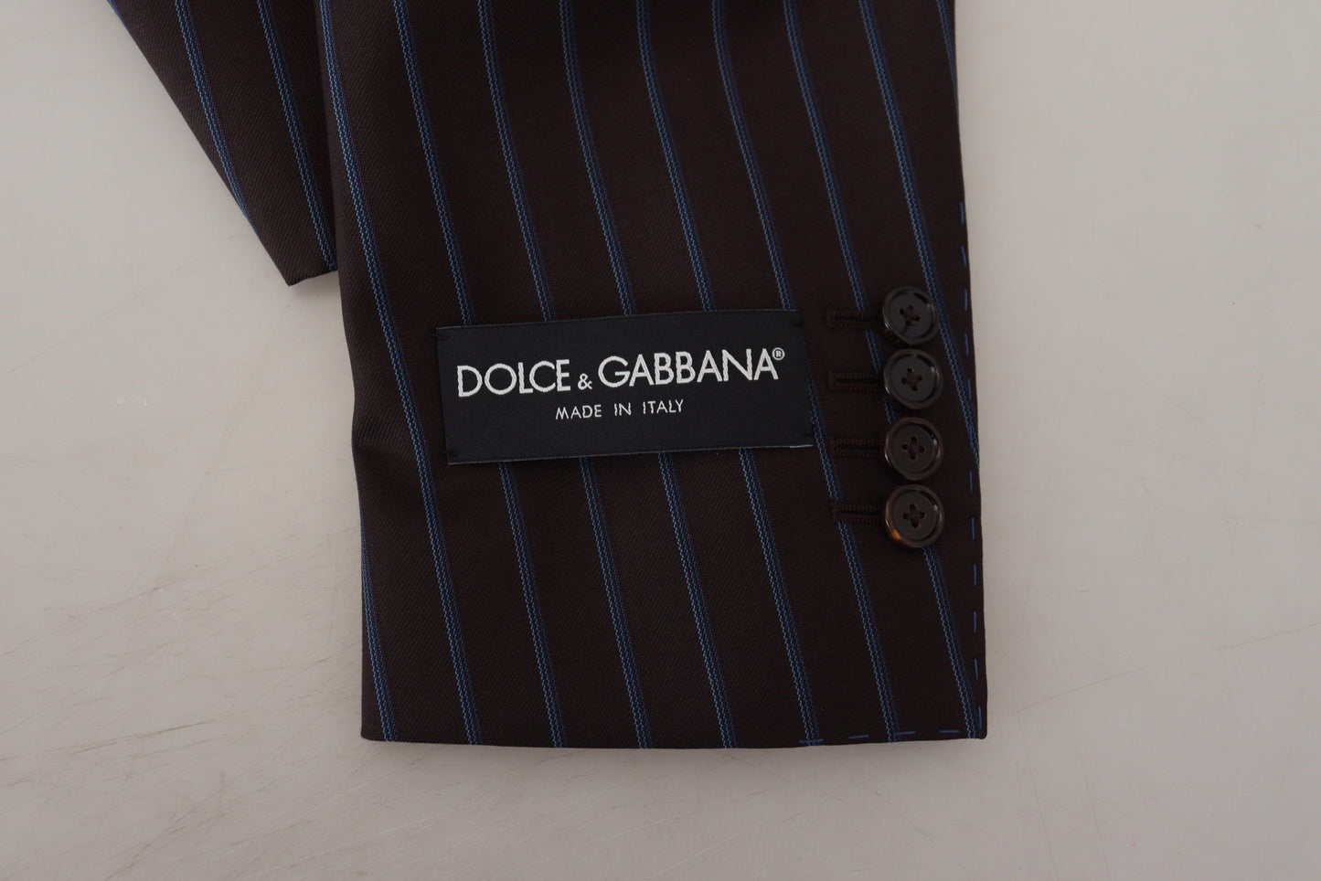 Dolce & Gabbana Elegant Black Striped Virgin Wool Suit