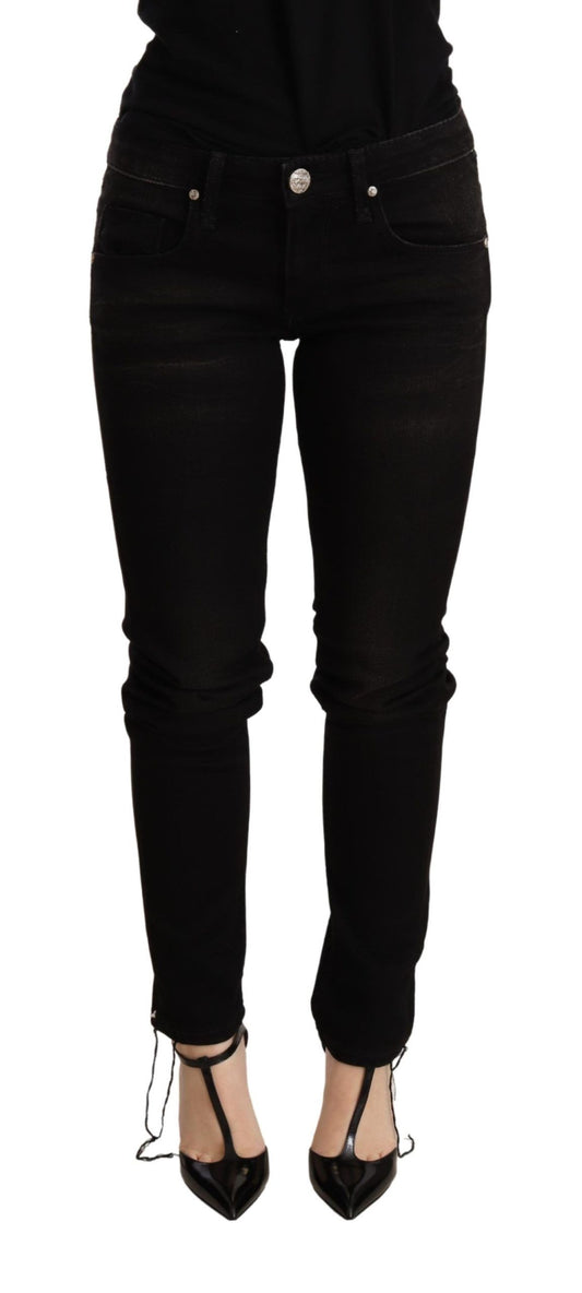 Acht Black Low Waist Skinny Denim Trouser