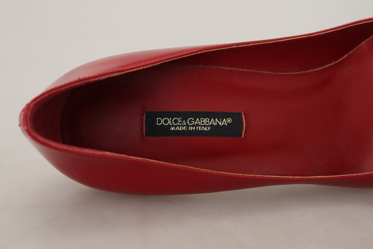 Dolce & Gabbana Red Patent Leather Kitten Heels Pumps Shoes