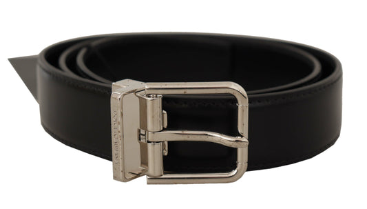 Dolce & Gabbana Elegant Black Leather Statement Belt