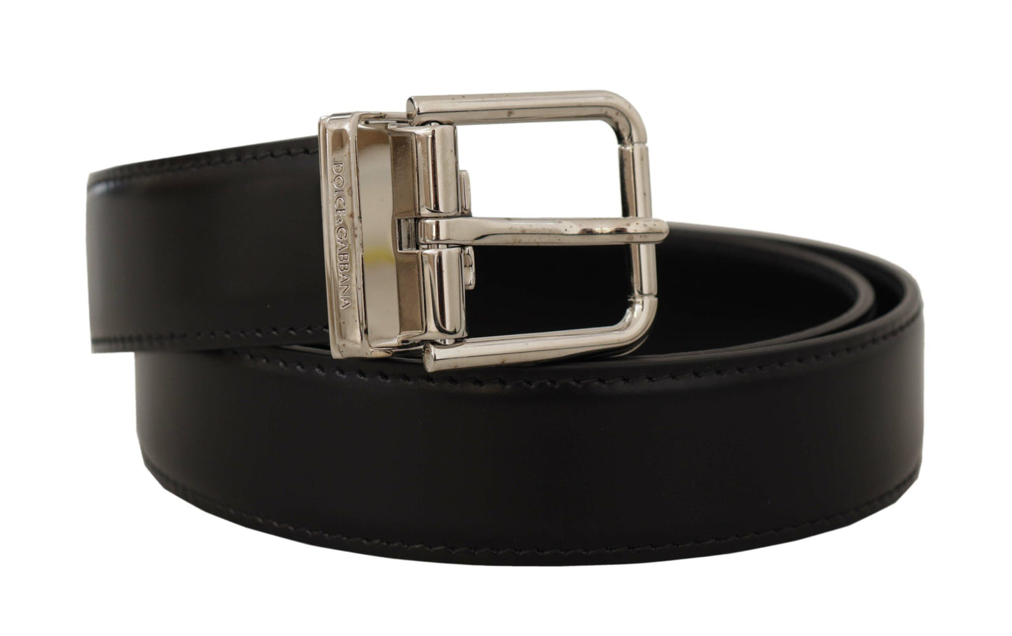 Dolce & Gabbana Elegant Black Leather Statement Belt