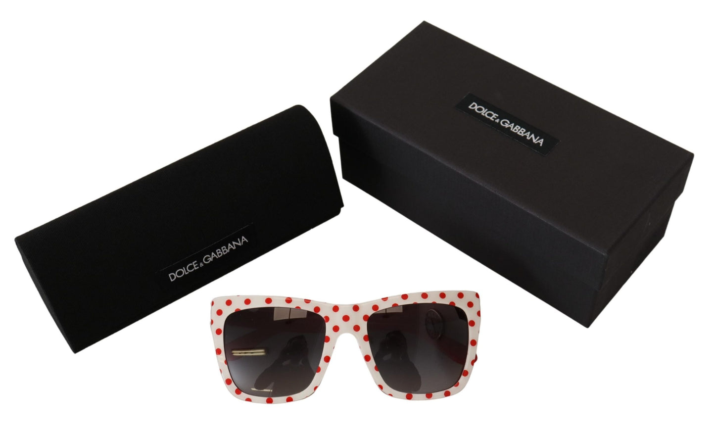 Dolce & Gabbana Chic Red and White Polka Dot Sunglasses