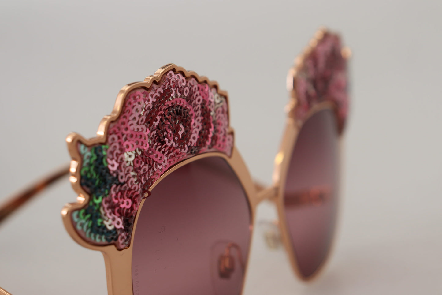 Dolce & Gabbana Chic Rose Sequin Embroidered Sunglasses