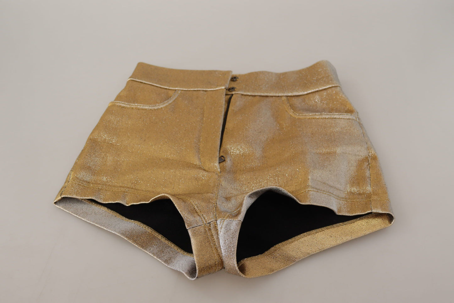 Dolce & Gabbana Gold High Waist Hot Pants Shorts