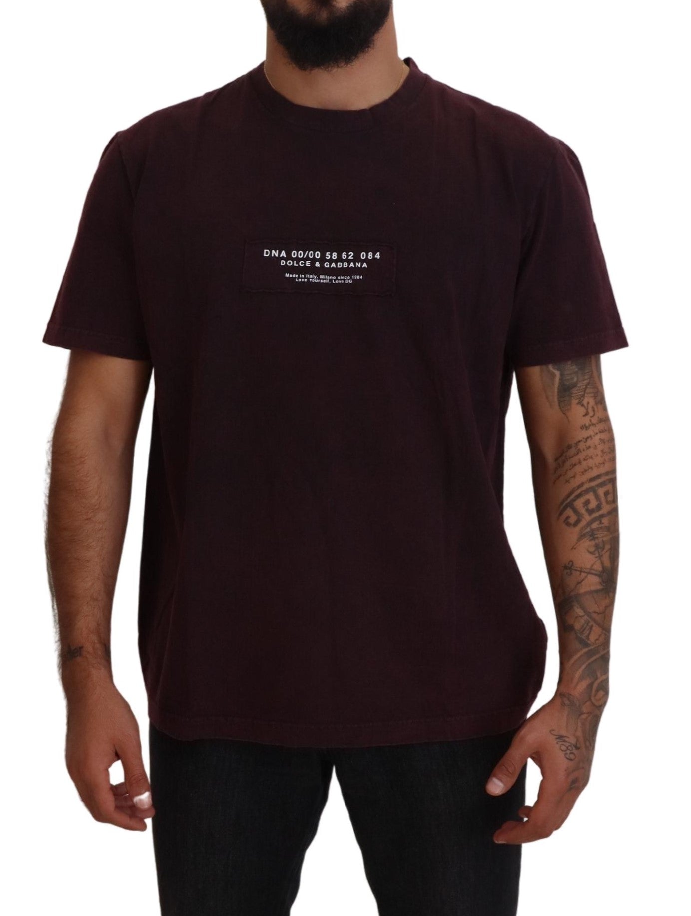 Dolce & Gabbana Bordeaux Crewneck Short Sleeve  T-shirt