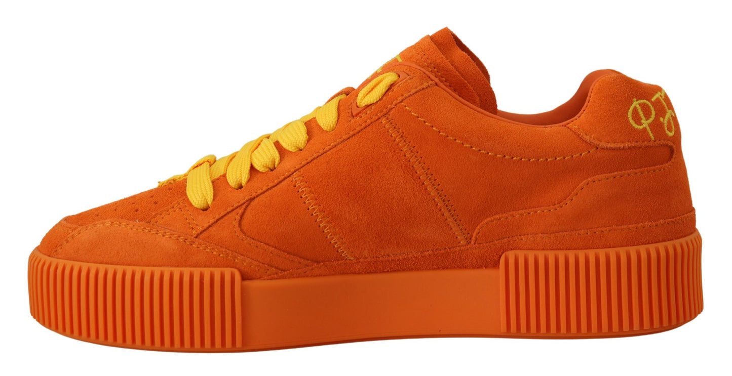 Dolce & Gabbana Orange Leather P.j. Tucker Sneakers Shoes