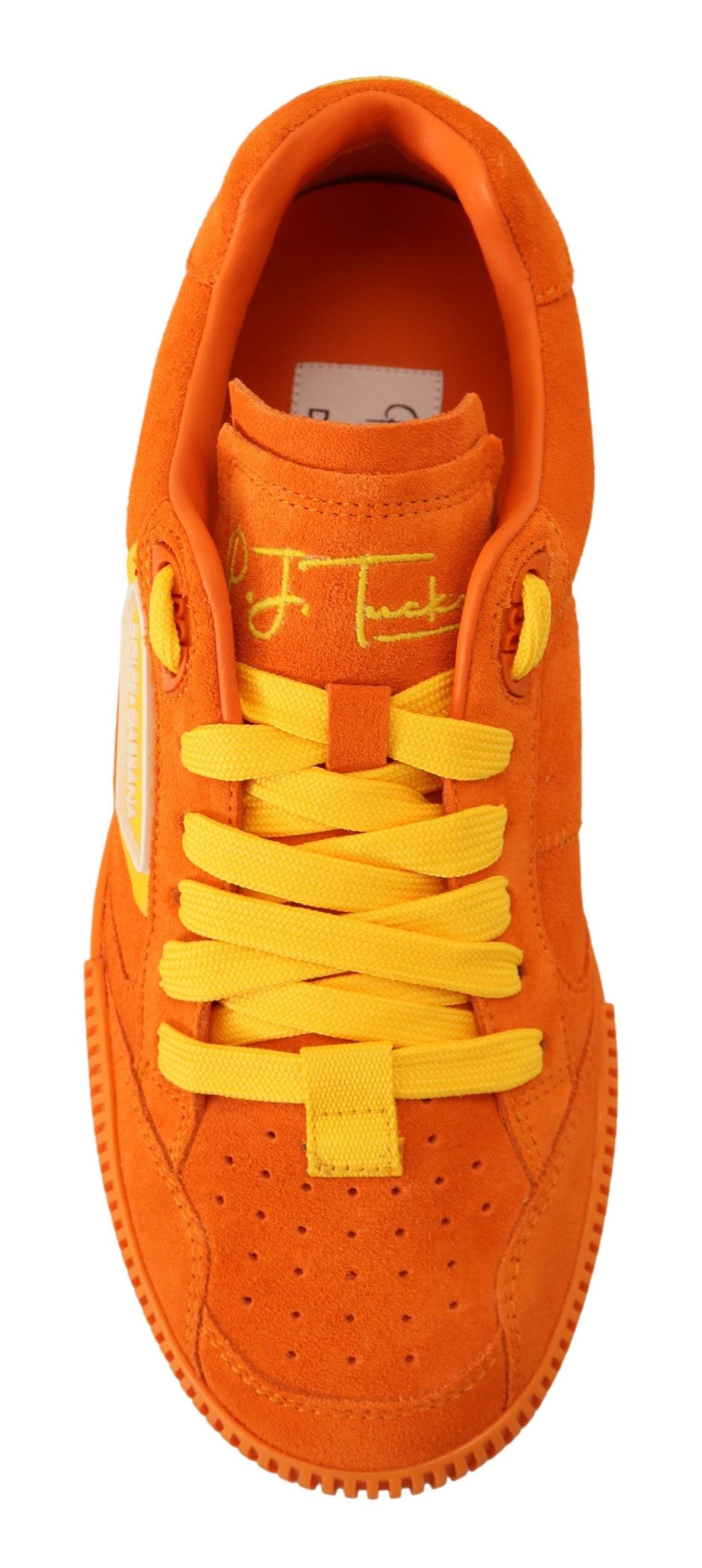 Dolce & Gabbana Orange Leather P.j. Tucker Sneakers Shoes