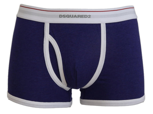 Dsquared² Chic Blue & White Cotton Stretch Trunks