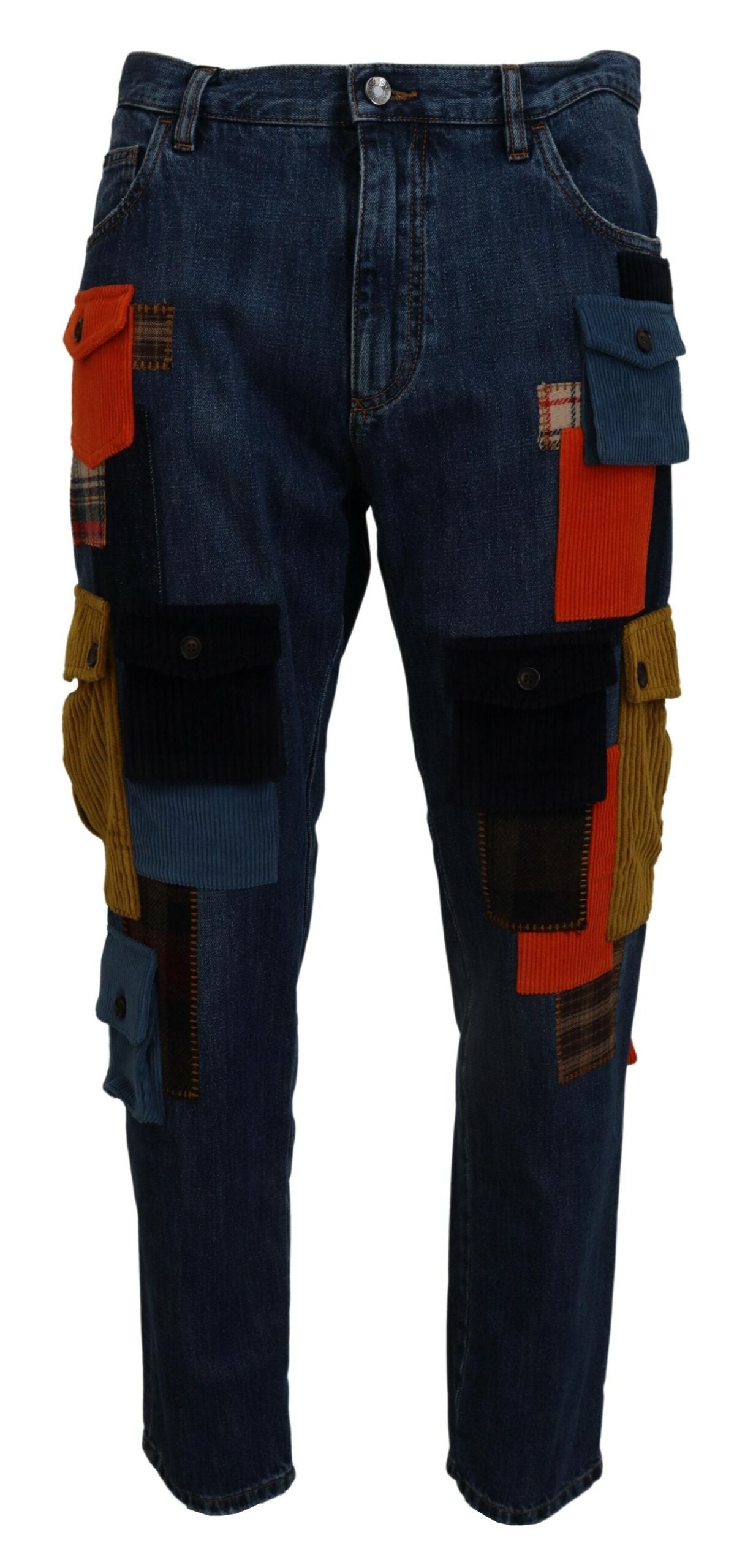 Dolce & Gabbana Chic Patchwork Cargo Denim Jeans