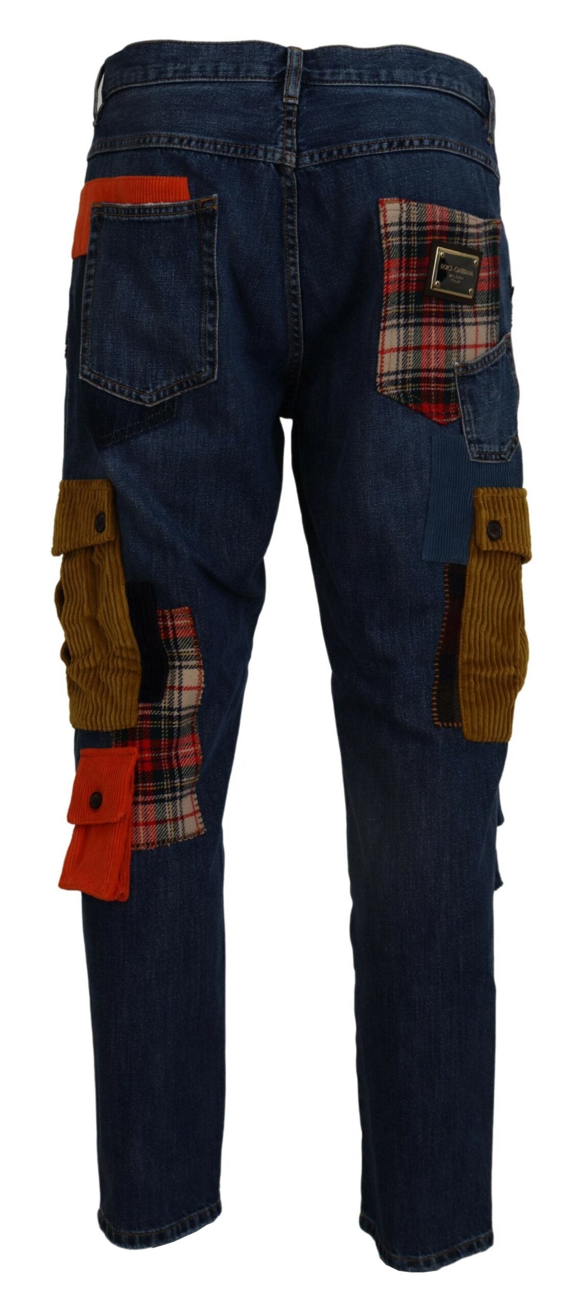 Dolce & Gabbana Chic Patchwork Cargo Denim Jeans