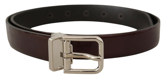 Dolce & Gabbana Elegant Dark Brown Patent Leather Belt