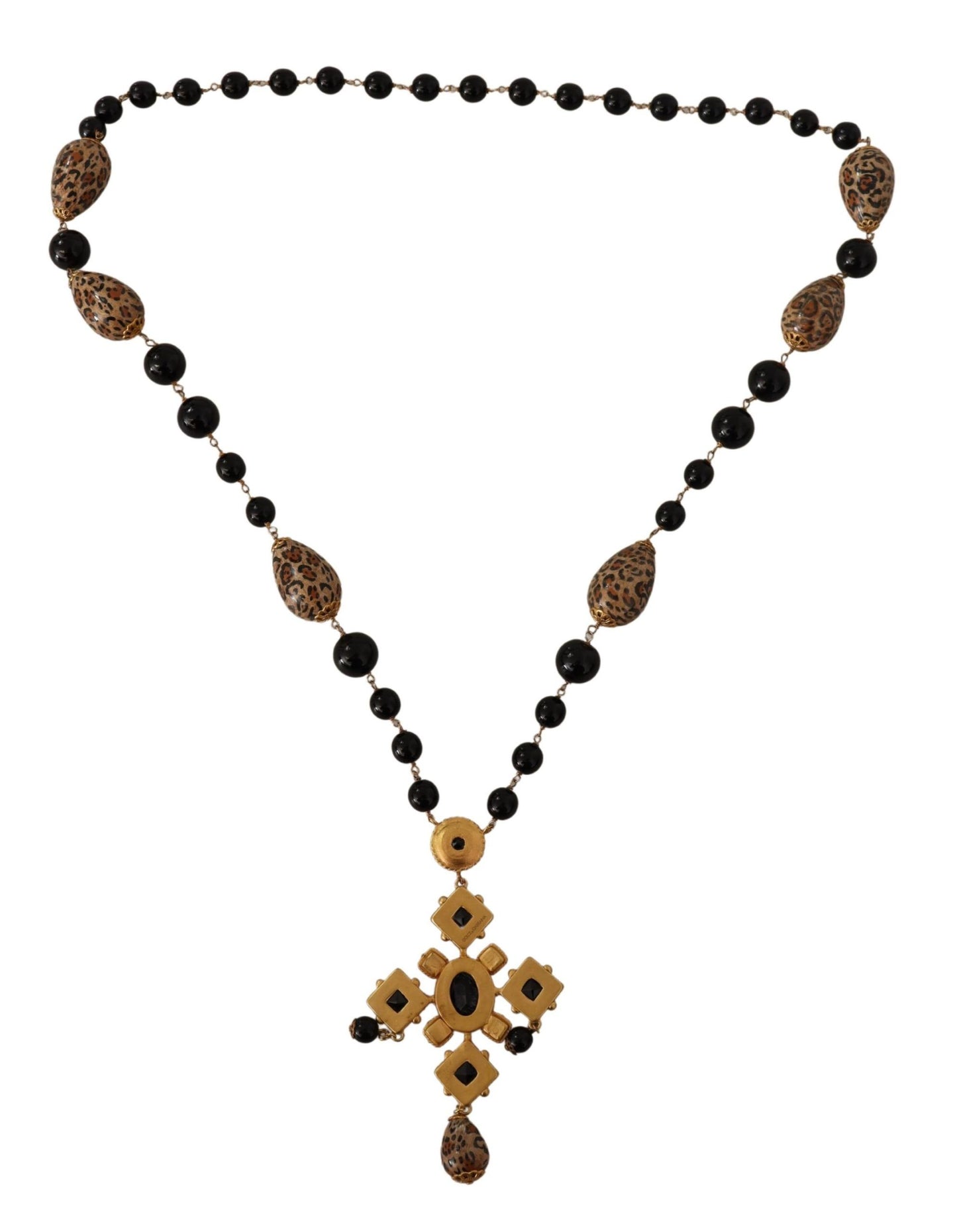 Dolce & Gabbana Elegant Charm Cross Necklace with Crystal Details