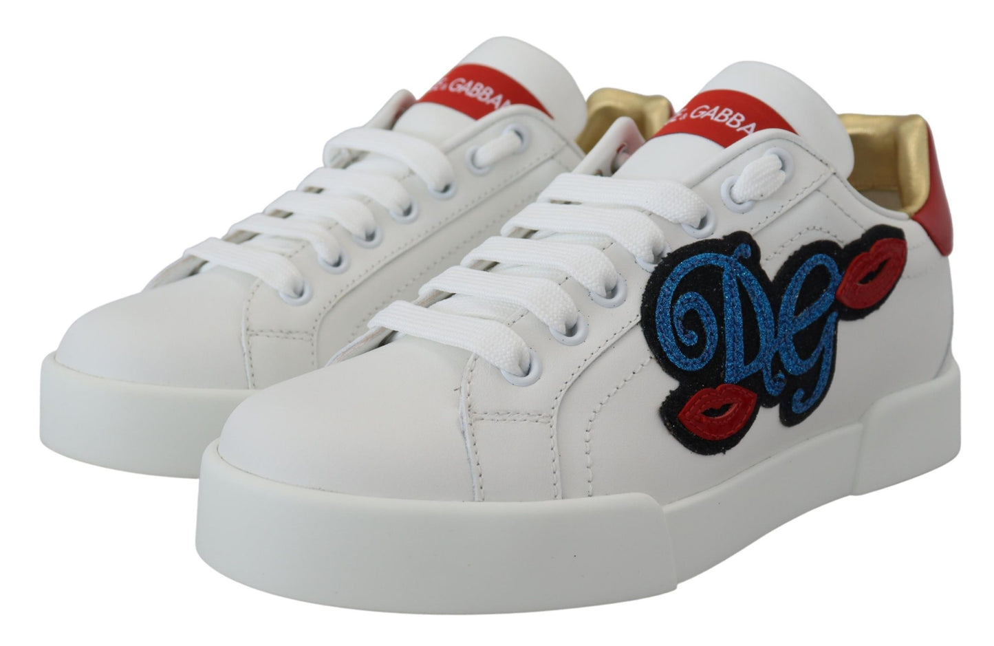 Dolce & Gabbana White Portofino Logo Classic Sneakers Shoes