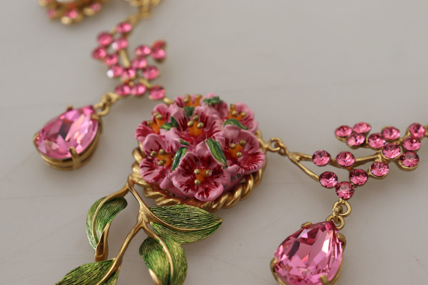 Dolce & Gabbana Elegant Floral Roses Gold-Plated Necklace