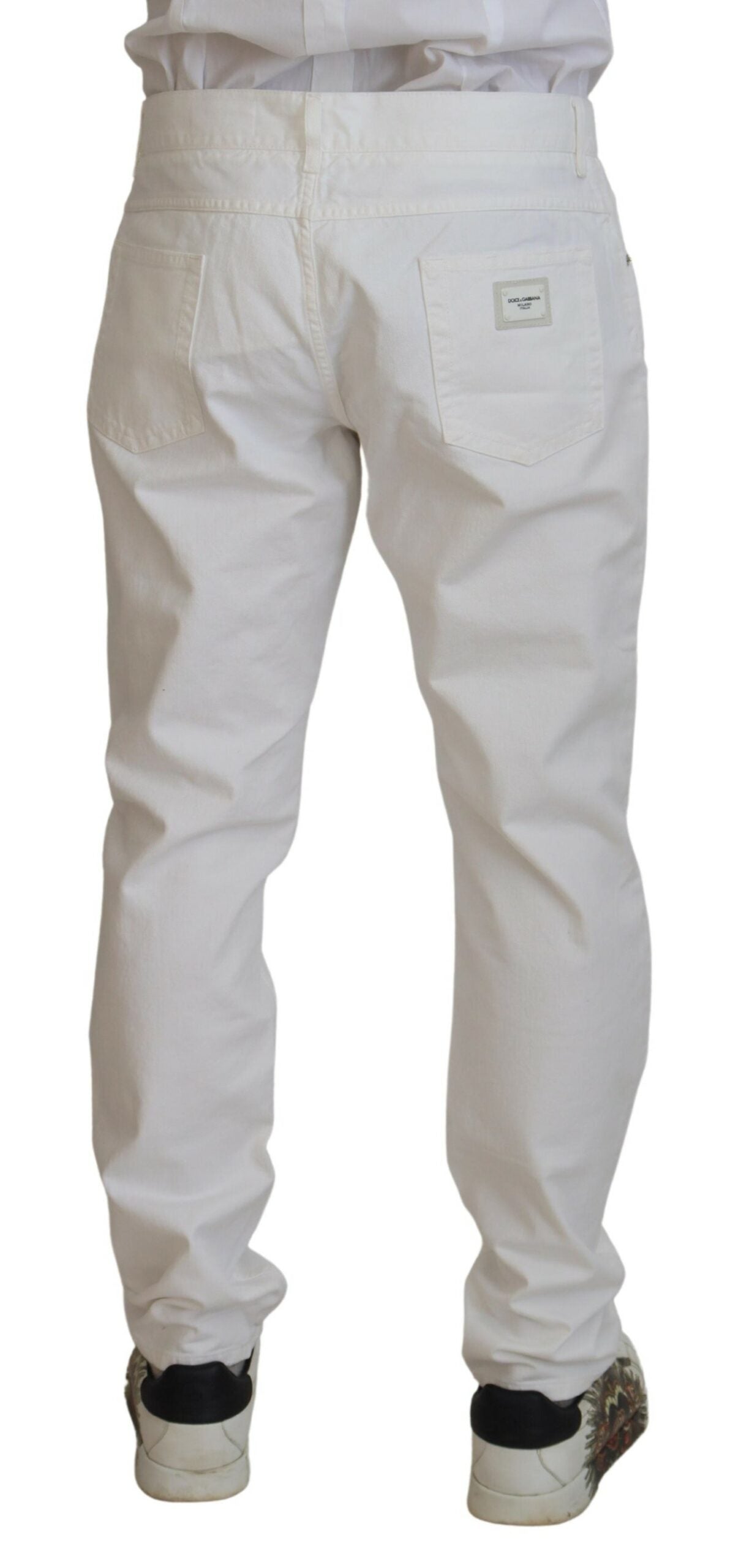 Dolce & Gabbana Elegant White Cotton Denim Jeans