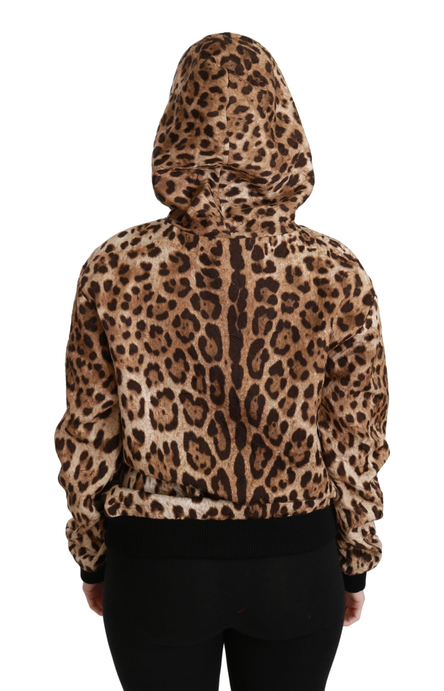 Dolce & Gabbana Elegant Leopard Print Hooded Sweater