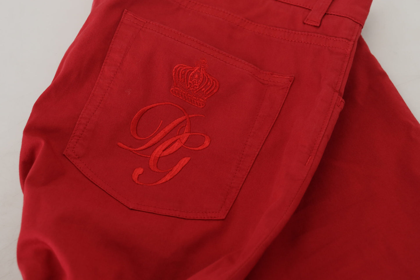 Dolce & Gabbana Red Skinny Cotton Stretch Denim Jeans