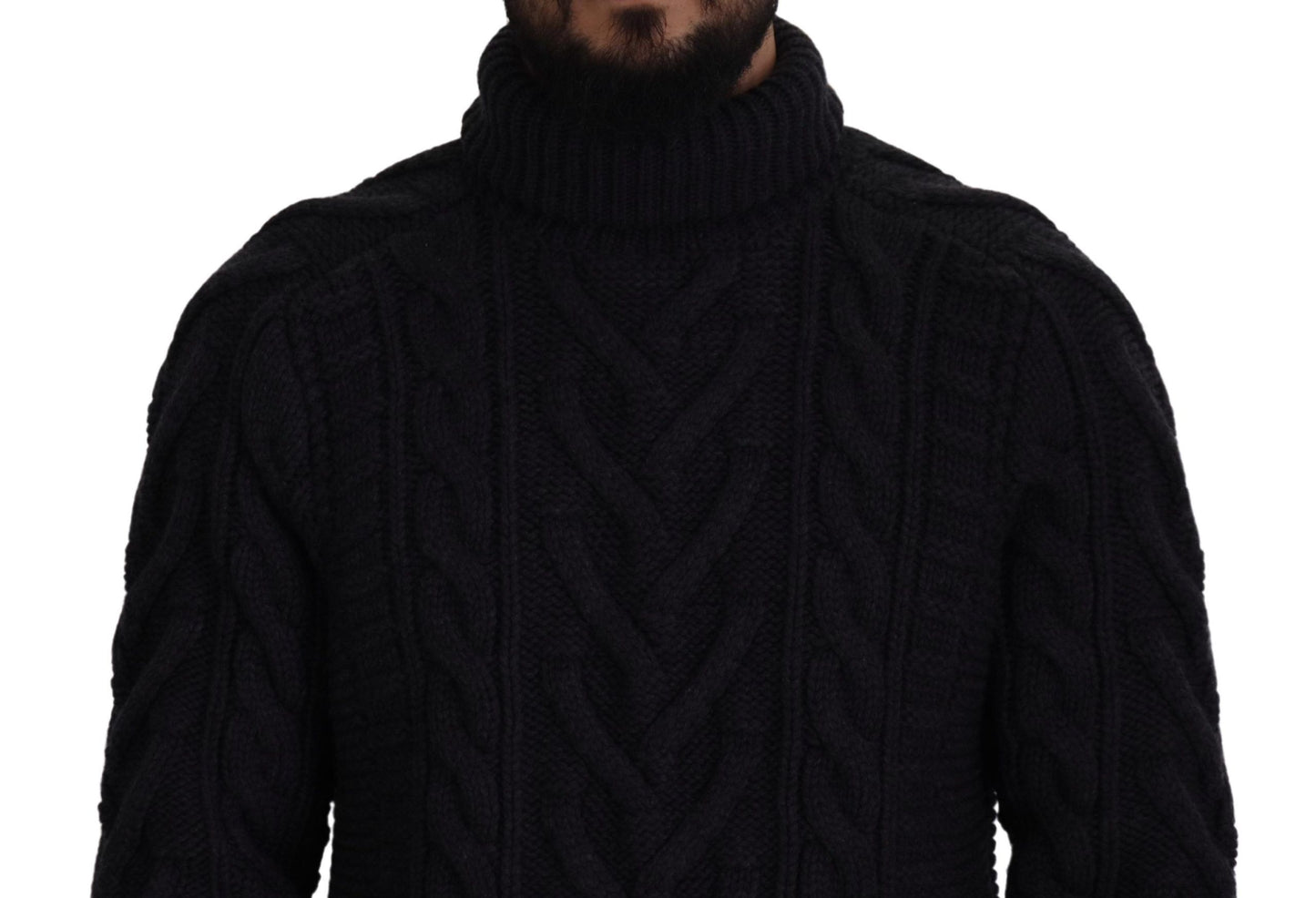 Dolce & Gabbana Elegant Black Wool-Cashmere Pullover Sweater