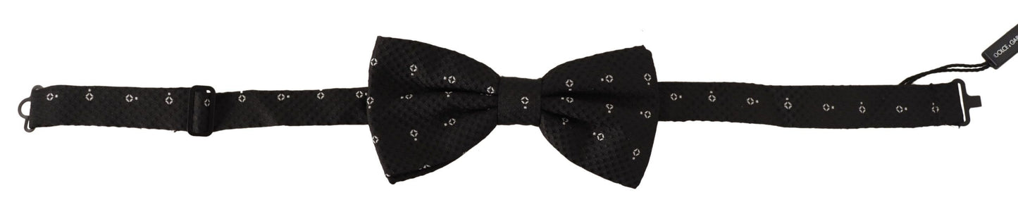 Dolce & Gabbana Elegant Black Polka Dot Silk Bow Tie