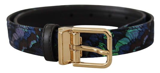 Dolce & Gabbana Elegant Multicolor Leather Belt with Gold Buckle