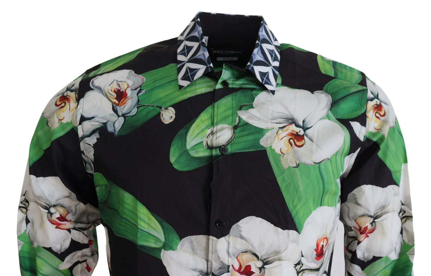 Dolce & Gabbana Multicolor Floral Slim Gold Formal Shirt