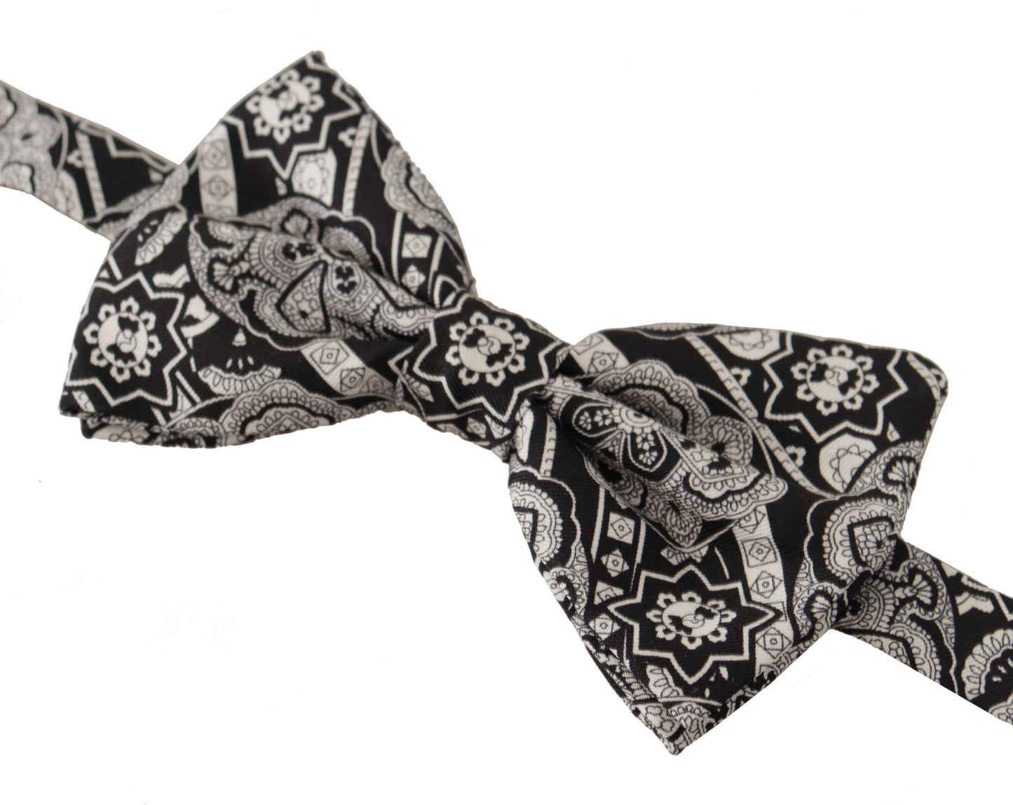 Dolce & Gabbana Elegant Silk Black and White Bow Tie