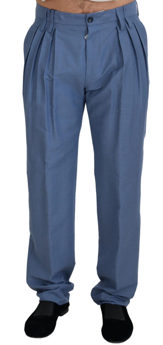 Dolce & Gabbana Elegant Regular Fit Dress Pants in Blue