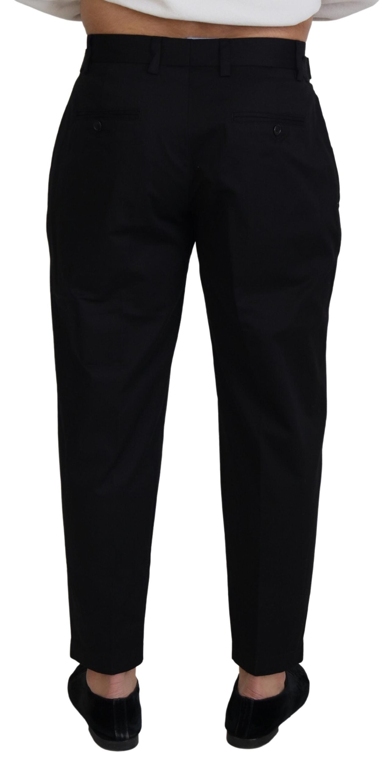 Dolce & Gabbana Black Cotton Chino Formal Pants