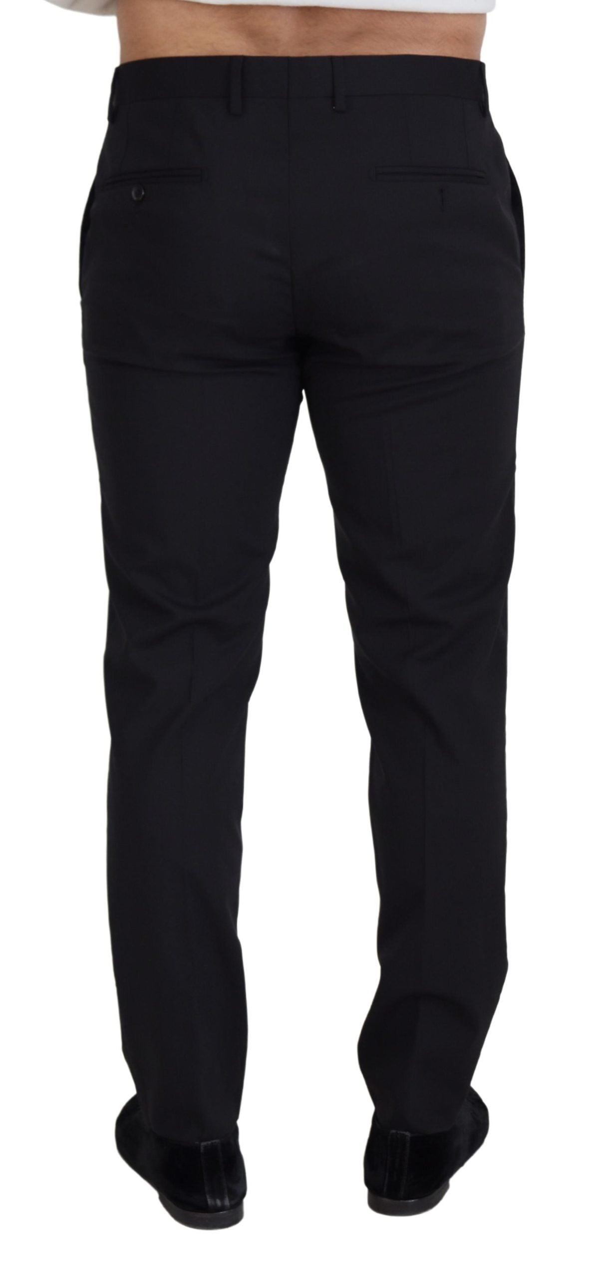 Dolce & Gabbana Black Wool Chino Formal Pants