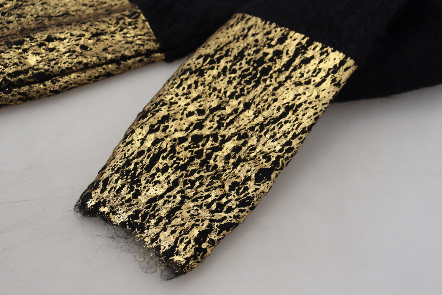 Dolce & Gabbana Stunning Black and Gold Crewneck Sweater