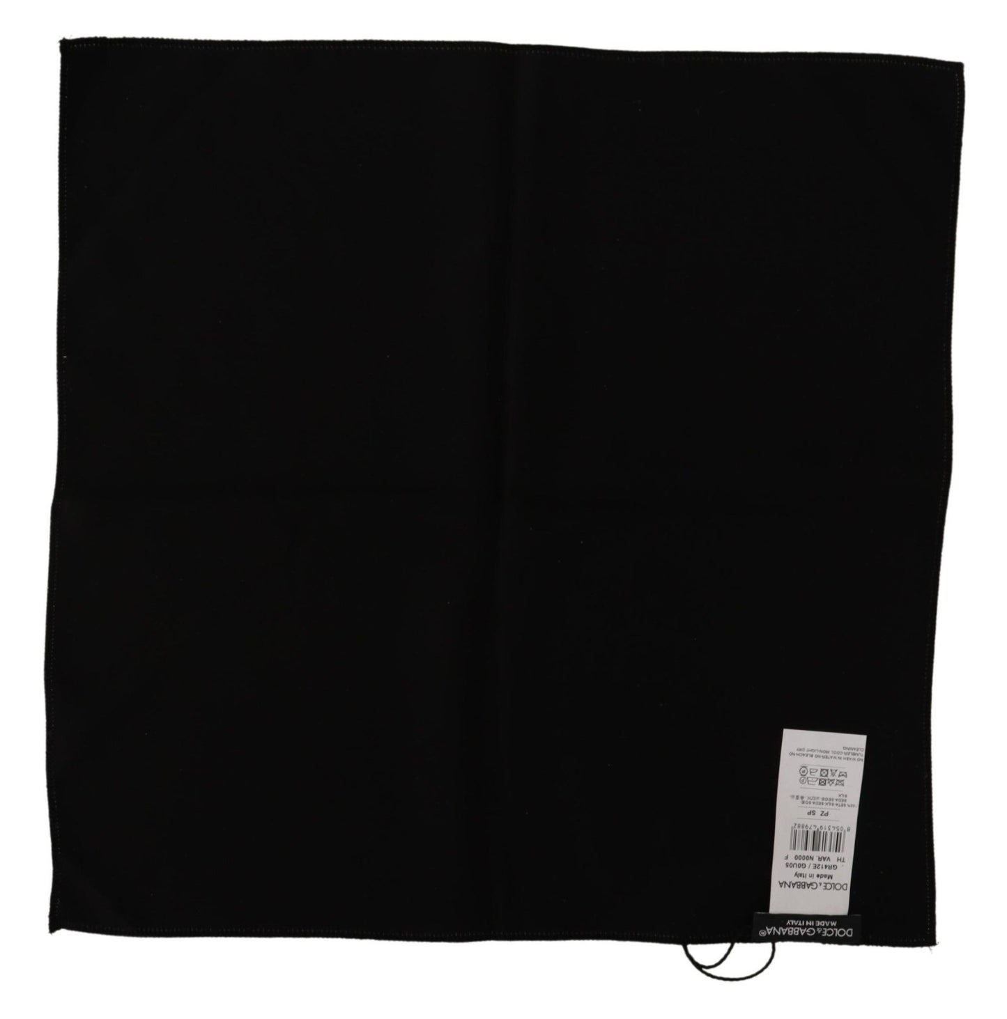 Dolce & Gabbana Black 100% Silk Square Handkerchief Scarf