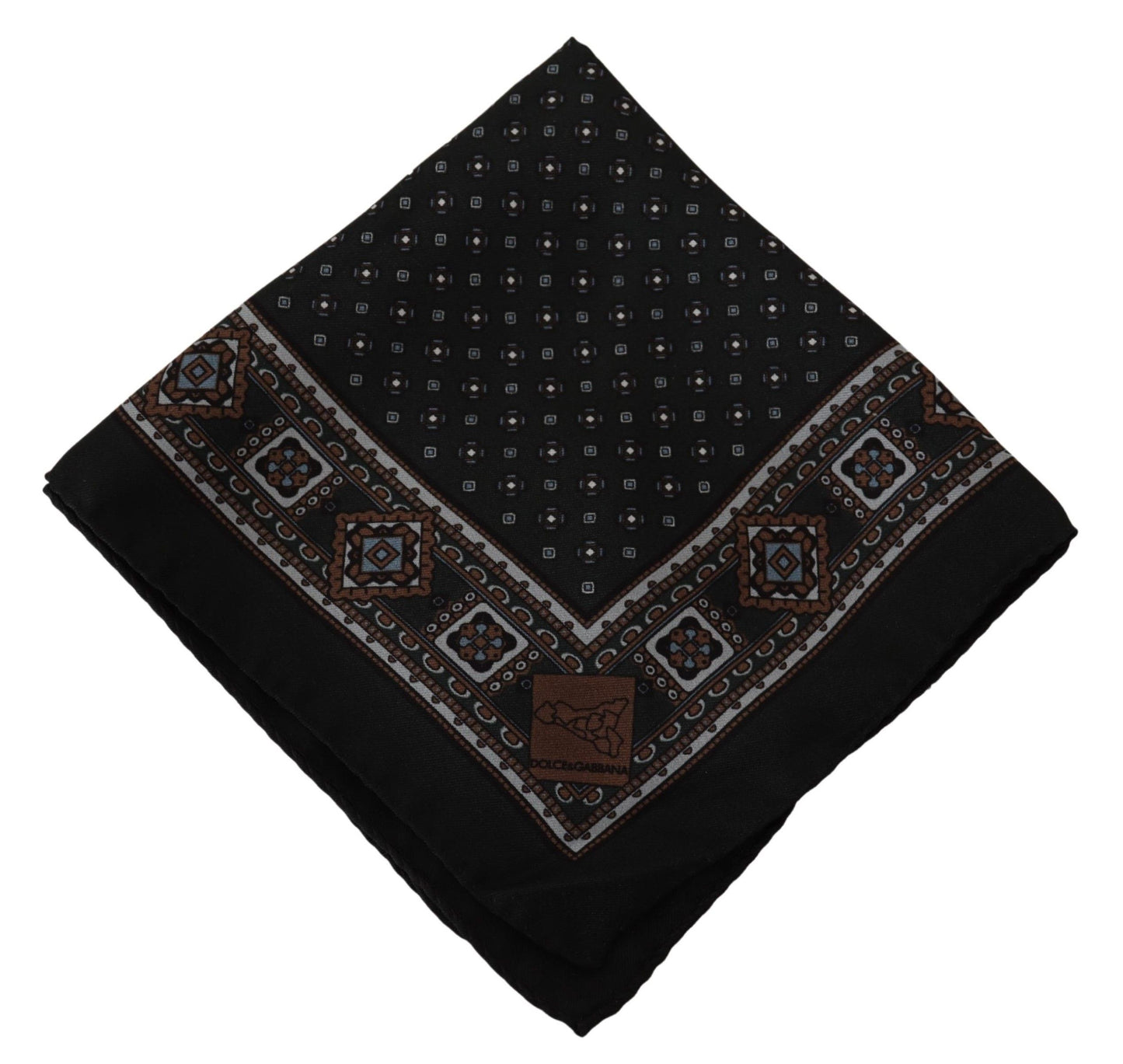 Dolce & Gabbana Black Silk Men Pocket Square Handkerchief Scarf