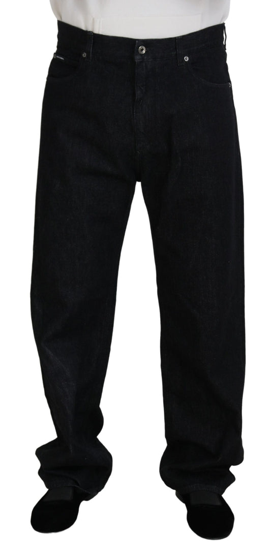 Dolce & Gabbana Black Washed Cotton Men Casual Denim Jeans